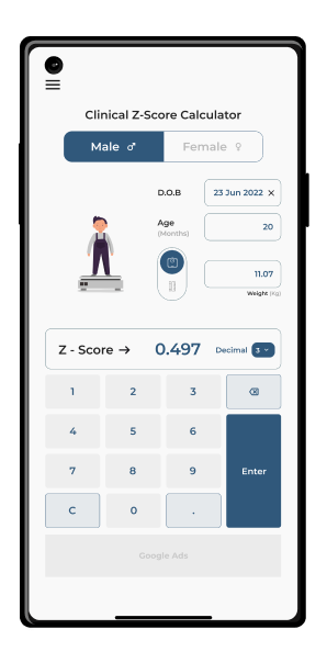 Z-Score Calculator App Screenshot 3 - Age Selection